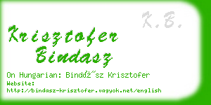 krisztofer bindasz business card